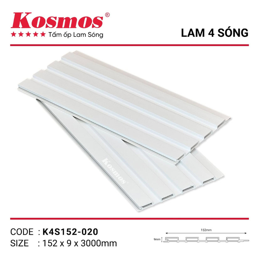 Lam 4 sóng thấp Kosmos màu trắng K4S152-020
