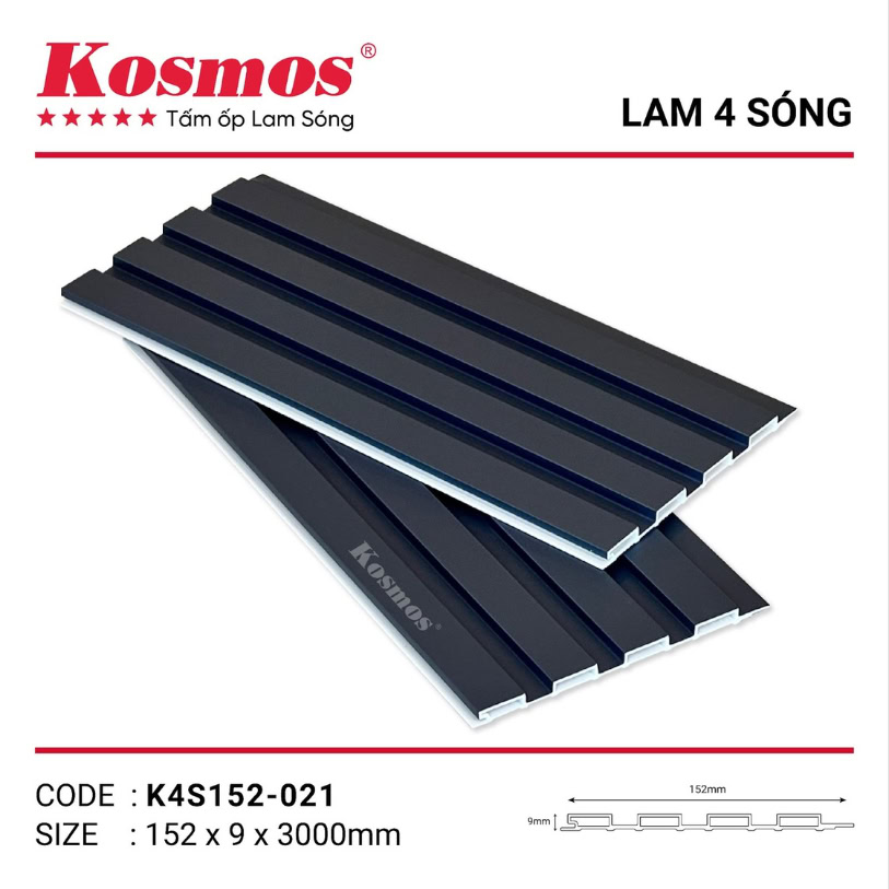 Tấm ốp 4 sóng Kosmos K4S152-021 màu xám chì