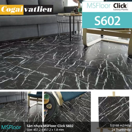 Sàn nhựa tự dán Msfloor vân đá S602