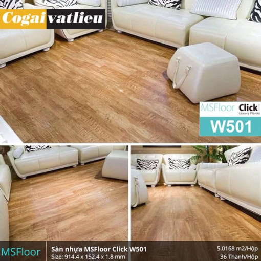 Sàn nhựa tự dán Msfloor vân gỗ 1.8mm W501