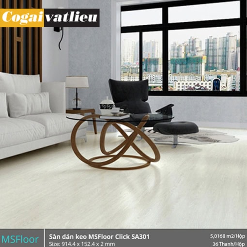 Sàn nhựa tự dán Msfloor vân gỗ 2mm SA301