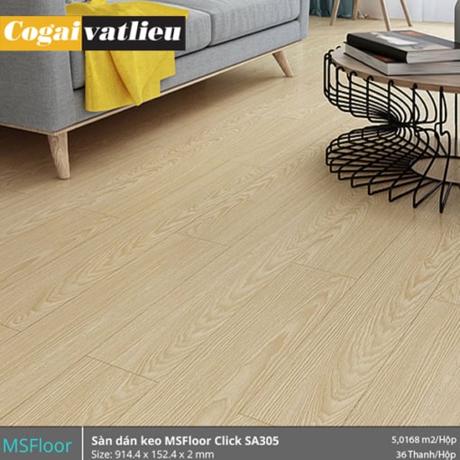 Sàn nhựa tự dán Msfloor vân gỗ 2mm SA305