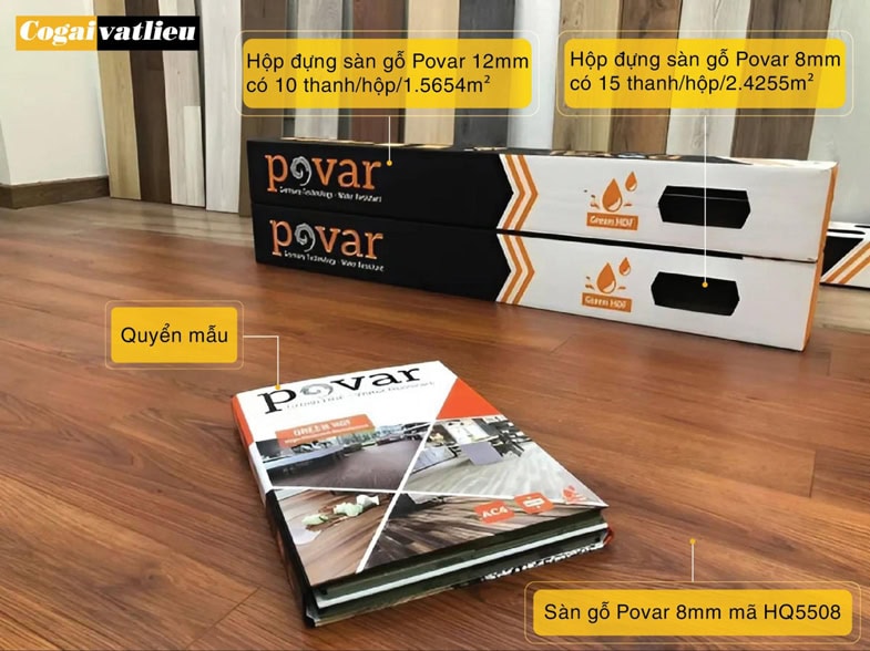 Hộp đựng và quyển mẫu sàn gỗ Povar chính hãng Hộp đựng và quyển mẫu sàn gỗ Povar chính hãng