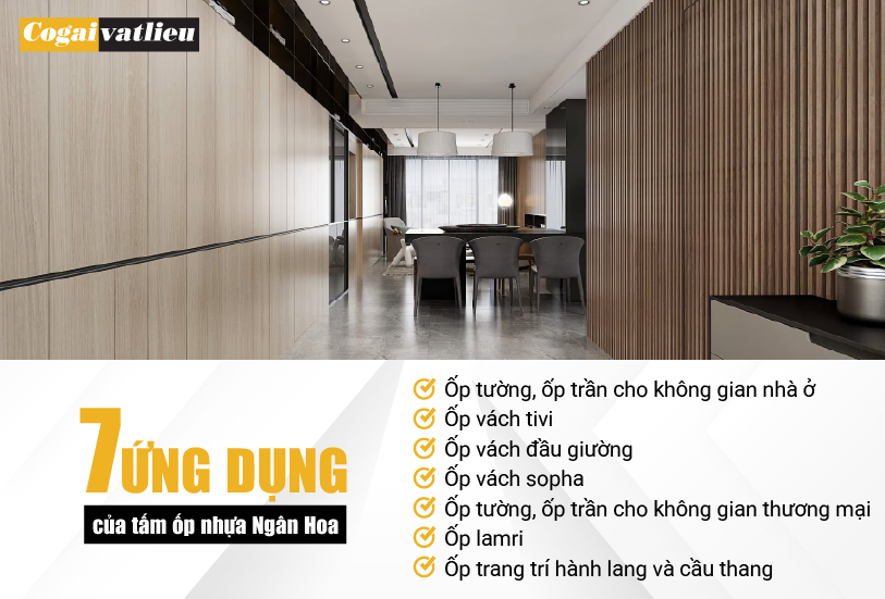 7 ứng dụng của tấm ốp PVC Ngân Hoa trong trang trí nội thất
