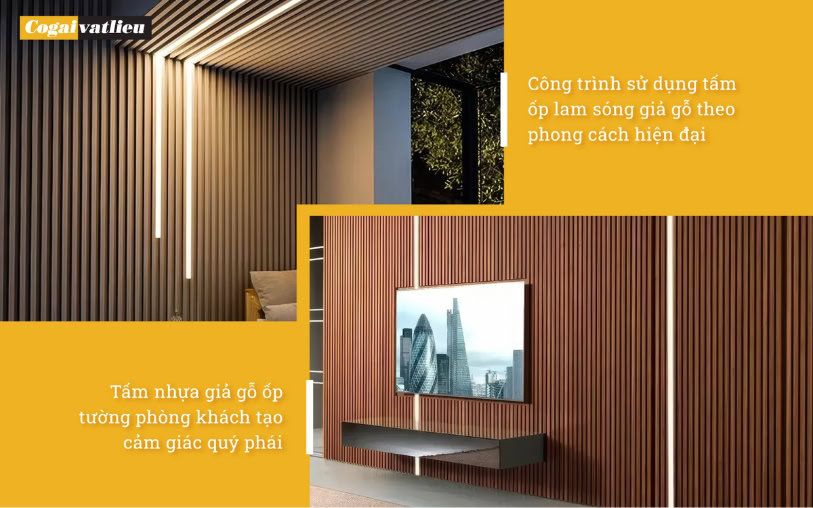 Tấm ốp lam sóng nhựa giả gỗ